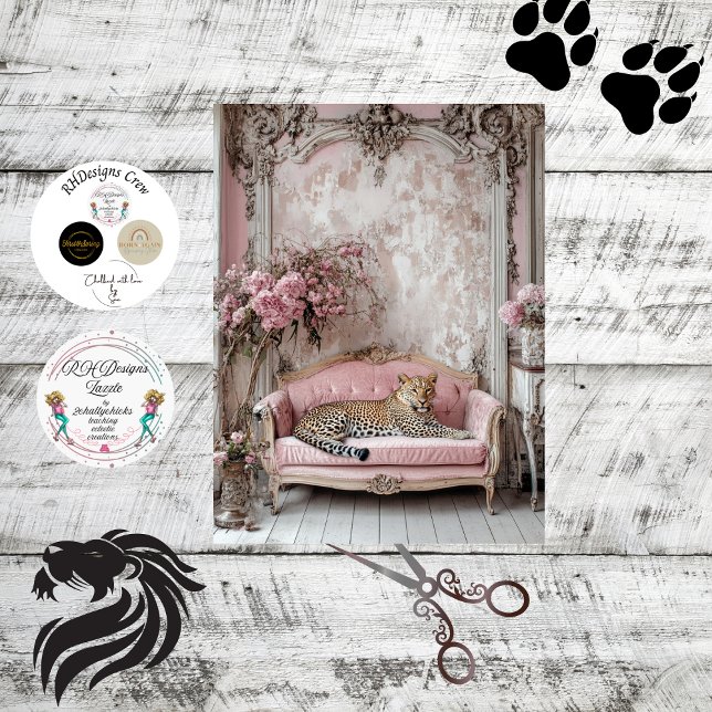 Papier Mousseline Découpage Lavish Leopard Romantique Whimsical Room (Créateur téléchargé)