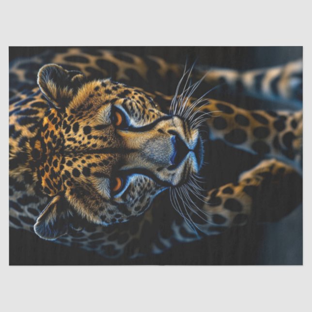 Papier Mousseline Découpage Leopard Exotique Gros Art numérique (Recto)