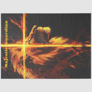 Papier Mousseline Découpage Lion brûler Croix Majestic Guardian