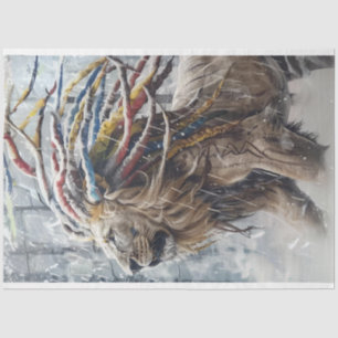 Papier Mousseline Découpage Lion Dreadlocks Hair Tissu Papier