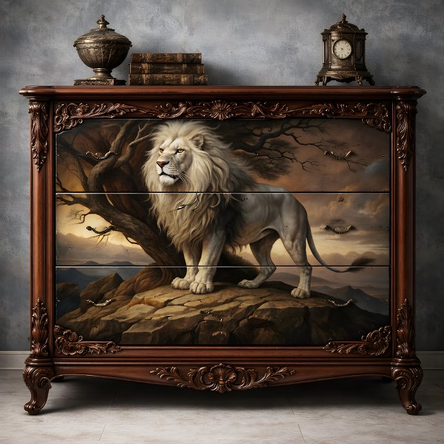 Papier Mousseline Découpage Lion Noble (Noble Lion Decoupage Tissue Paper)