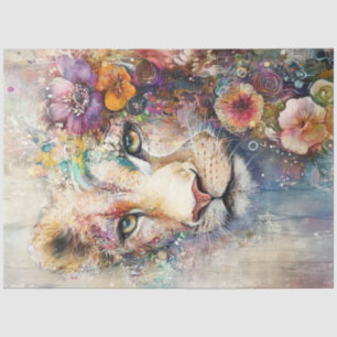 Papier Mousseline Découpage Lions Abstraits Face À L'Élément Artisti