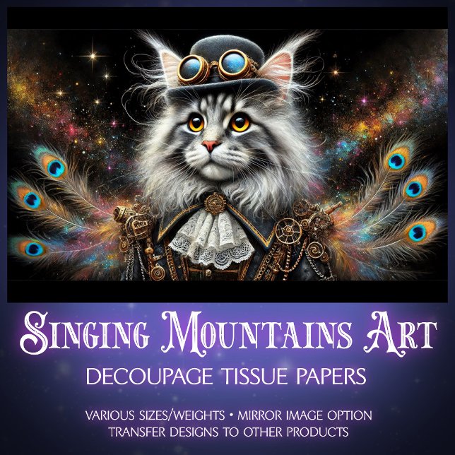 Papier Mousseline Découpage magique à vapeur du Maine Coone victorie (Créateur téléchargé)