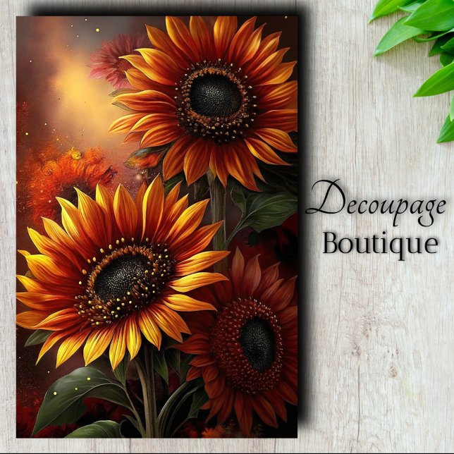 Papier Mousseline Découpage magique tournesol (Sunflower Magic Decoupage Tissue Paper)
