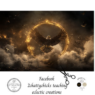 Papier Mousseline Découpage Majestic Aigle Golden Ring Flying