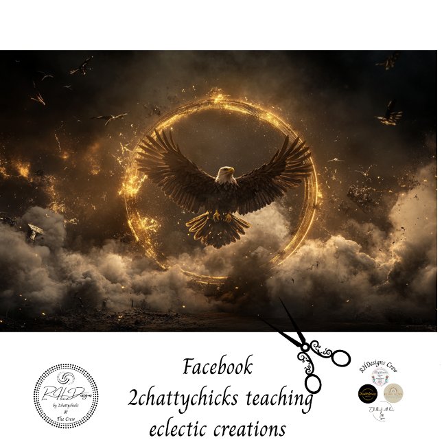 Papier Mousseline Découpage Majestic Aigle Golden Ring Flying (Créateur téléchargé)