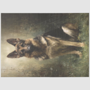 Papier Mousseline Découpage Majestic Allemande Shepard Potrait Portr