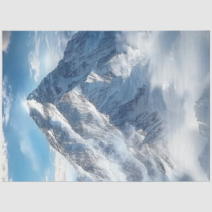 Papier Mousseline Découpage Majestic Alpes suisses Montagnes de Neig