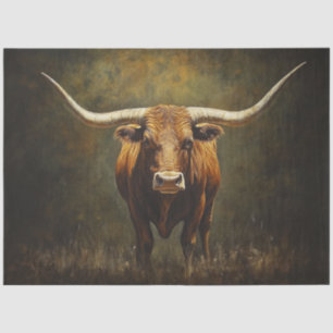 Papier Mousseline Découpage Majestic Longhorn Bull Red Brown