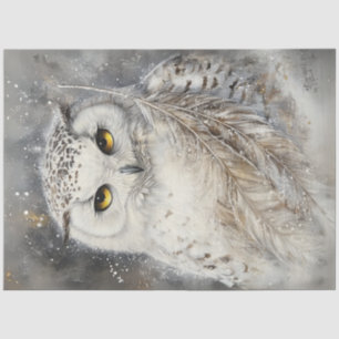 Papier Mousseline Découpage Majestic White Owl Éléments de neige