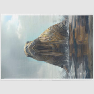 Papier Mousseline Découpage Manatee Tranquille