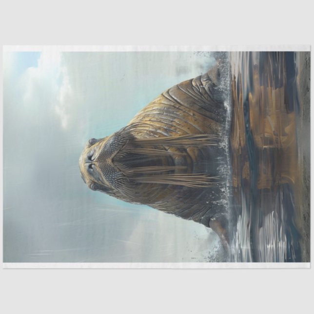 Papier Mousseline Découpage Manatee Tranquille (Recto)