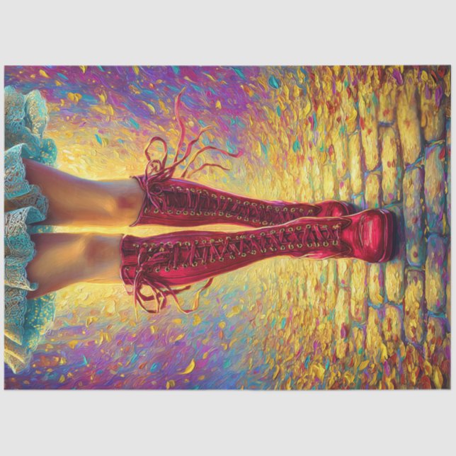 Papier Mousseline Découpage Marche fantasque de l'indépendance (Recto)