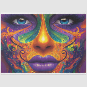 Papier Mousseline Découpage Masque Mardi Gras de couleur vive