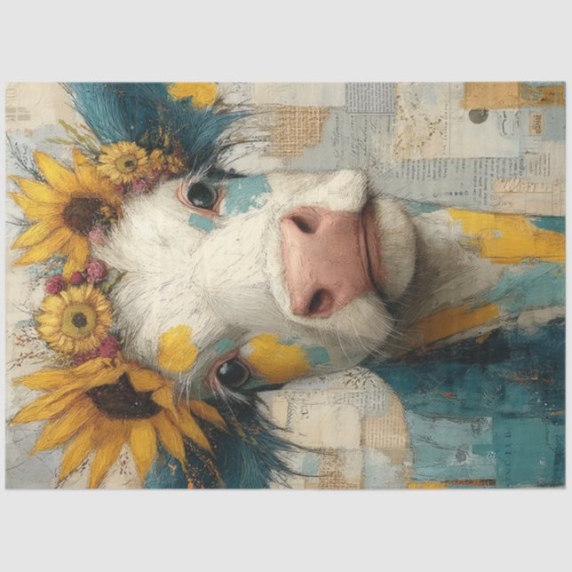 Papier Mousseline Découpage Médias mixtes Chariot de chiche Highland (Recto)