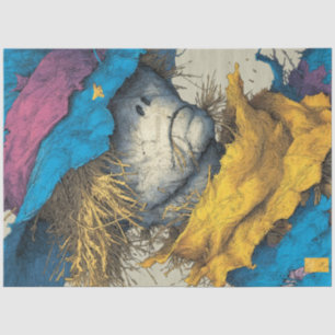 Papier Mousseline Découpage Melancholy Scarecrow Portrait Rustique