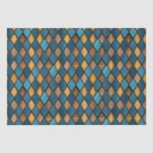 PAPIER MOUSSELINE DÉCOUPAGE MÉTALLIQUE BLEU HARLEQUIN MOYEN