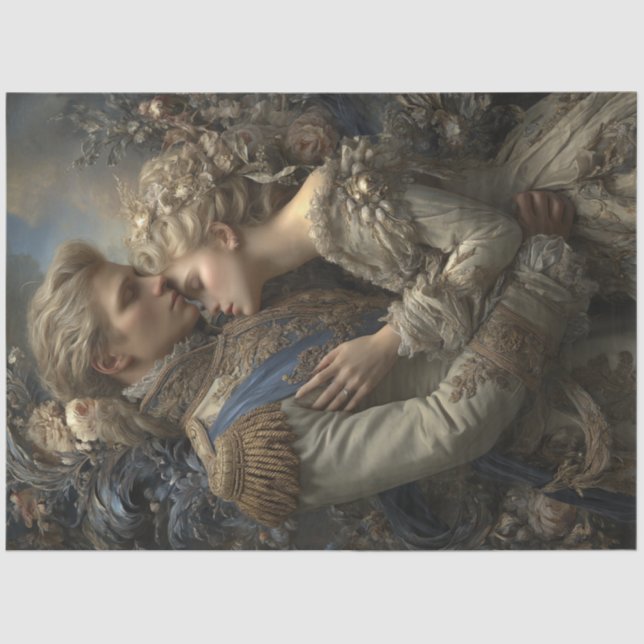 Papier Mousseline Decoupage Midnight Romance Regal Couple  (Recto)