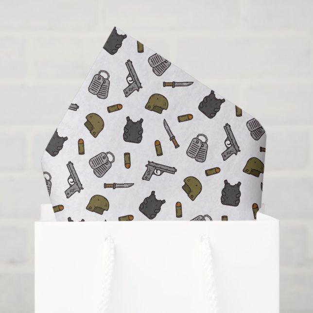 Papier Mousseline Découpage Militaire (Sac cadeau)