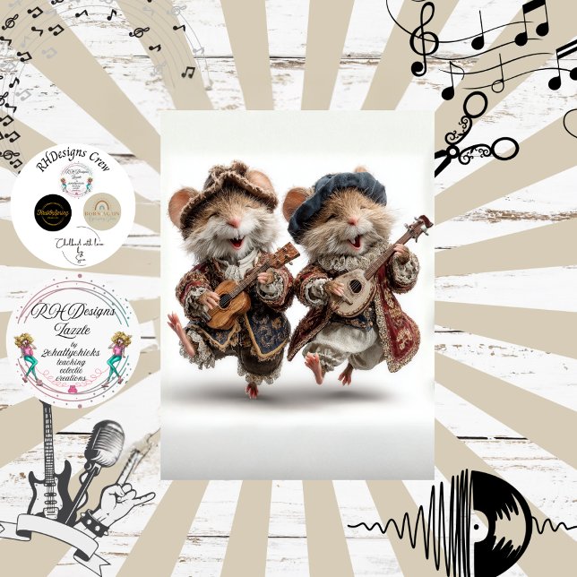 Papier Mousseline Decoupage Minstrel Mice Fur Feather Funk Band (Créateur téléchargé)