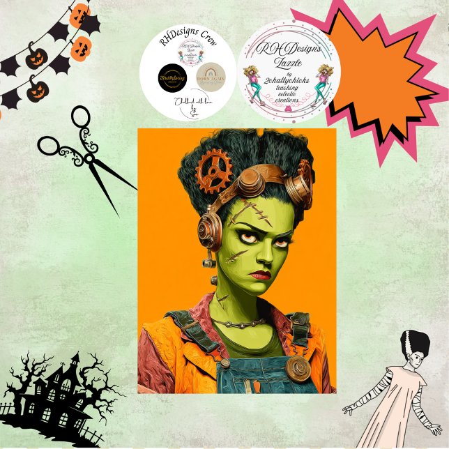 Papier Mousseline Découpage Mme Moster Bold Orange Industria (Créateur téléchargé)