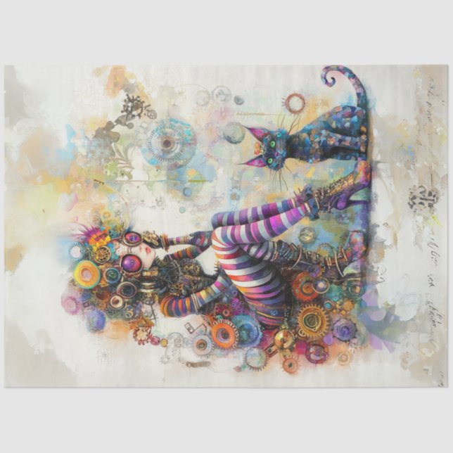 Papier Mousseline Découpage mode de l'ère victorienne Futuristic Boh (Recto)