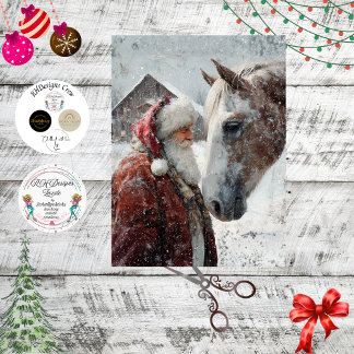 Papier Mousseline Decoupage Moment Magique Santa & Son Cheval sous l