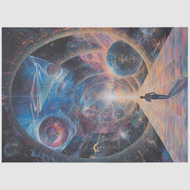 Papier Mousseline Découpage Monde cosmique des Galaxies Planètes Éto (Recto)