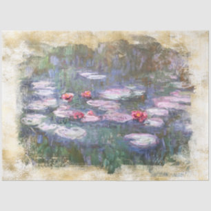 Papier Mousseline ** Découpage Monet Lily Pond Floral Vintage AR23 