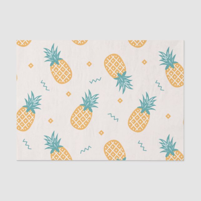 Papier Mousseline Découpage Motif ananas lumineux (Recto)
