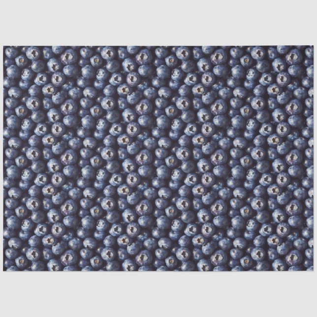 Papier Mousseline Découpage Motif Blueberry (Recto)