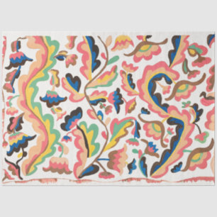 Papier Mousseline Découpage Motif Boho coloré clair