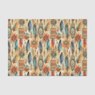 Papier Mousseline Découpage motif cool Boho Ouest carrelé