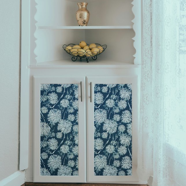 Papier Mousseline Découpage Motif Dandelions Bleus (Créateur téléchargé)