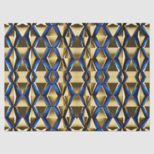 Papier Mousseline Découpage Motif moderne or et saphir