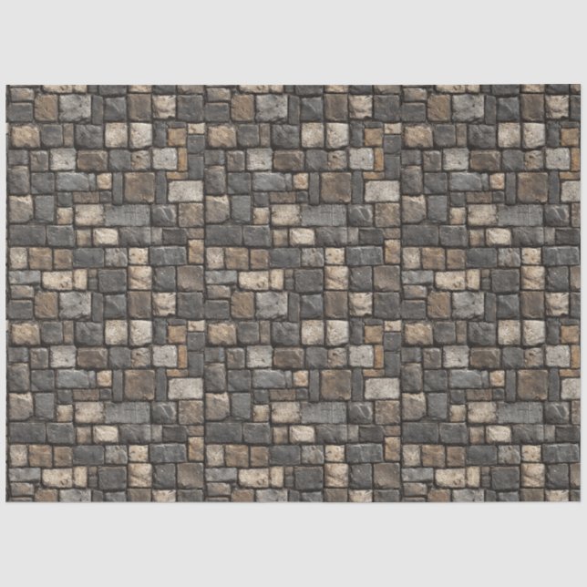 Papier Mousseline Decoupage Motif Pavé (Recto)