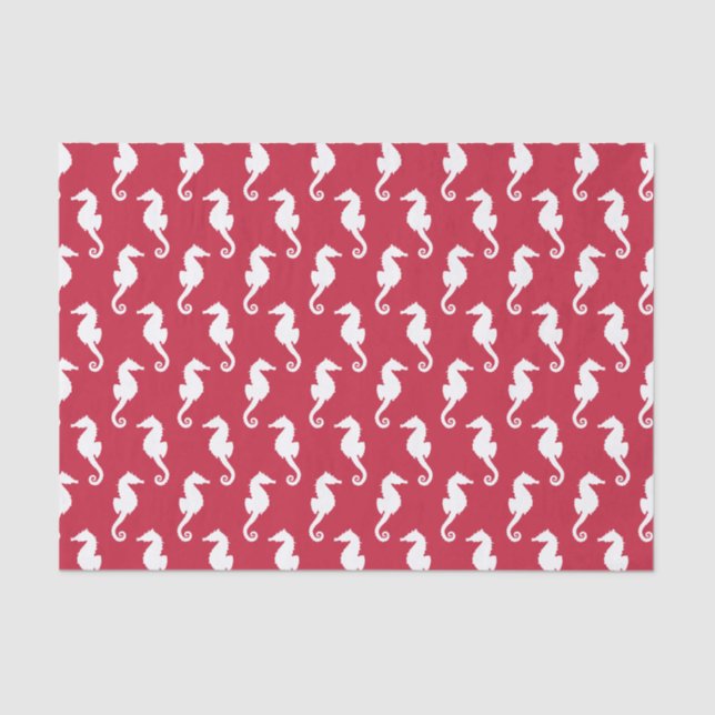 Papier Mousseline Découpage Motif rouge et blanc (Recto)