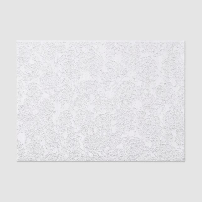 Papier Mousseline Découpage Motif Succulent Elégant Blanc (Recto)