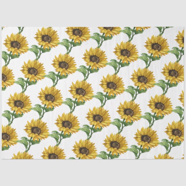 Papier Mousseline Découpage motif Sunflower (Recto)