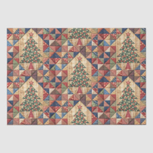 Papier Mousseline Découpage Motif Vintage Christmas Tree Quilt