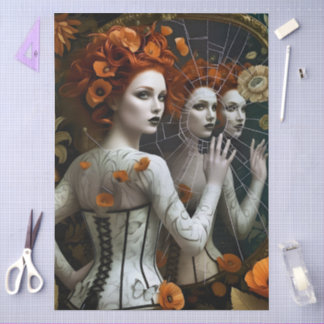 Papier Mousseline Decoupage Motifs Gothiques Poétiques