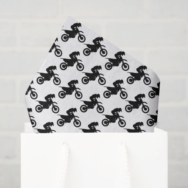 Papier Mousseline Découpage Motocross (Sac cadeau)