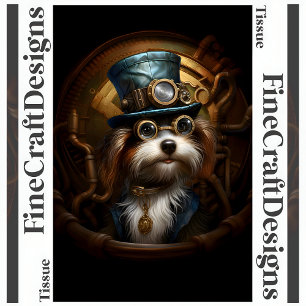 Papier Mousseline Découpage Mousseline Steampunk Chien Encre Fausse