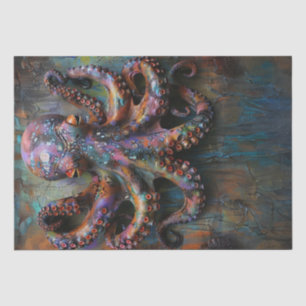 Papier Mousseline Découpage multicolore Vibrant Octopus