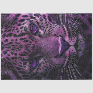 Papier Mousseline Découpage Mystique Leopard pourpre et points noirs