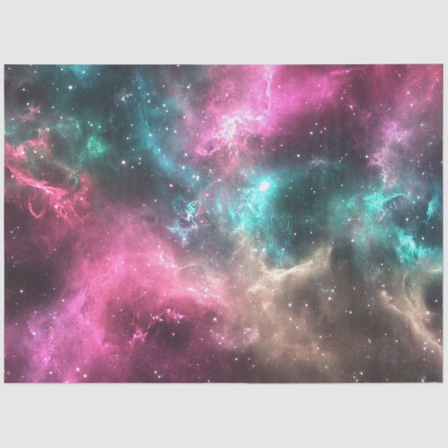 Papier Mousseline Découpage Nebula Space Art Design Couleurs vives (Recto)