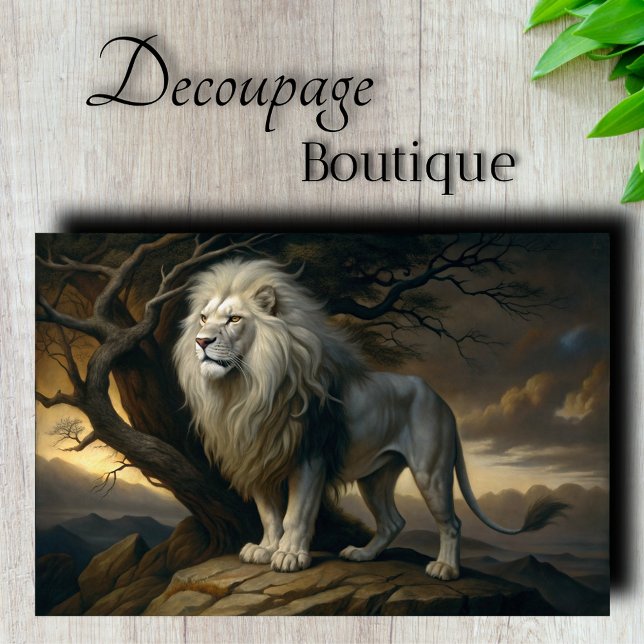 Papier Mousseline Découpage Noble Lion (Noble Lion Decoupage Tissue Paper)