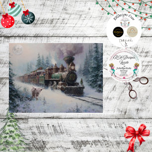 Papier Mousseline Découpage Noël Nostalgale Moteur à vapeur Train