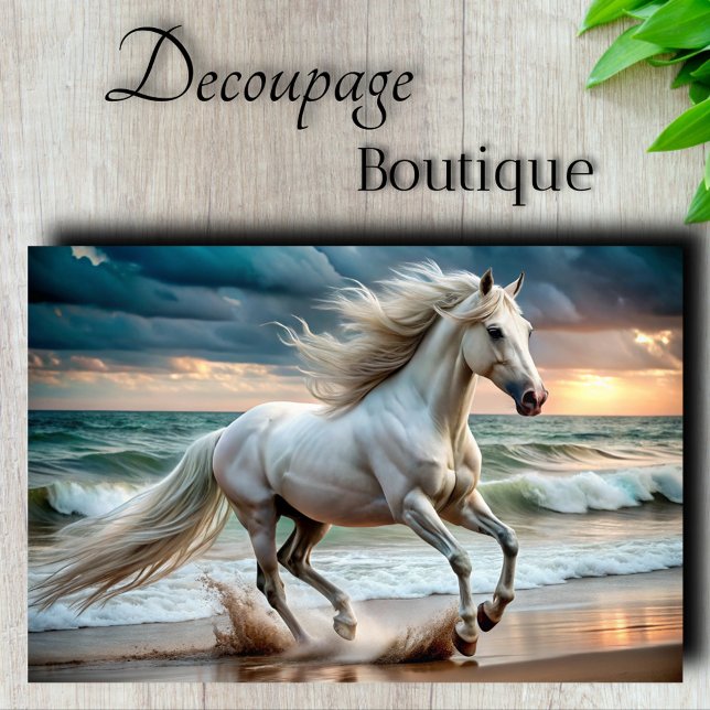 Papier Mousseline Découpage Ocean Stallion (Ocean Stallion Decoupage Tissue Paper)