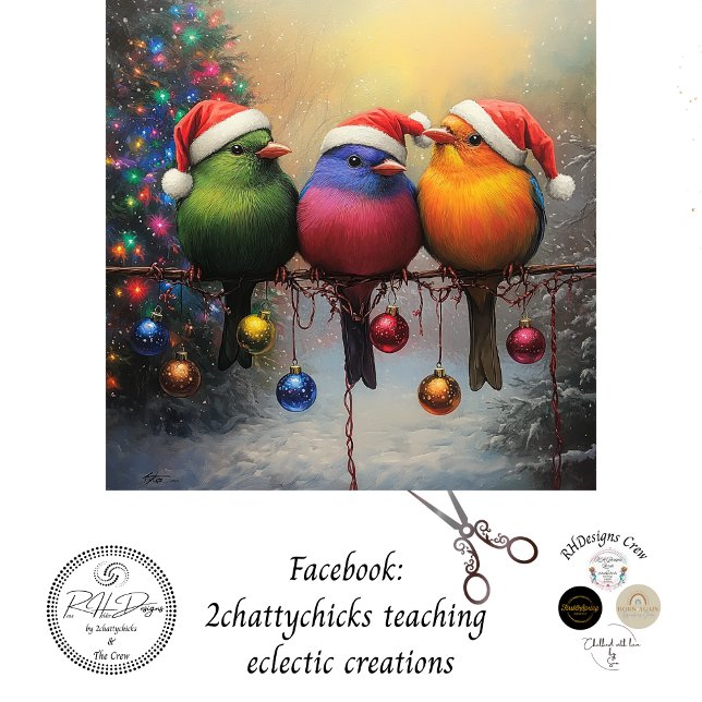 Papier Mousseline Découpage Oiseaux De Noël Sur Un Fil (Créateur téléchargé)